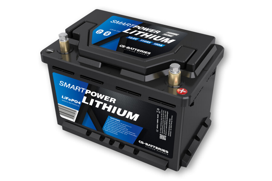 110Ah | 12,8V | 1408Wh | SMART POWER Lithium LiFePO4 Batterie mit Bluetooth 5.0 | integriertem 150A-300A BMS | Heizung