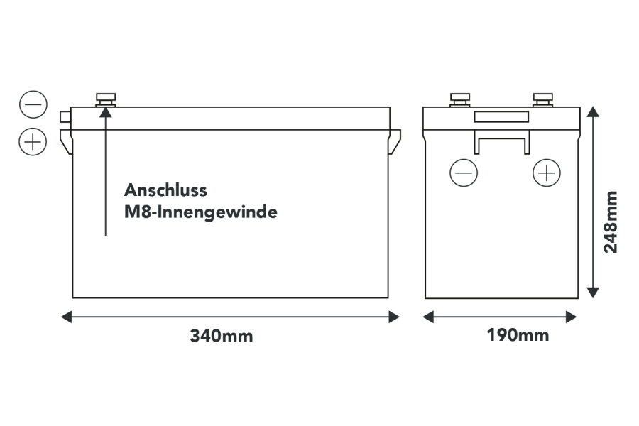 200Ah | 12,8V | 2560Wh | SMART POWER Lithium LiFePO4 Batterie mit Bluetooth 5.0 | integriertem 200A-400A BMS | Heizung